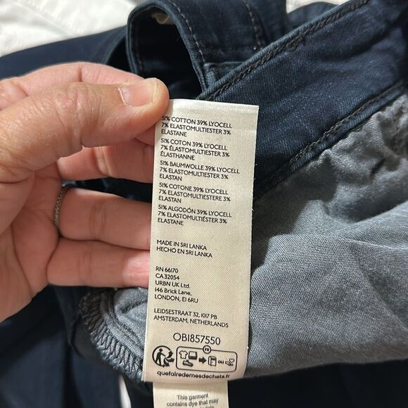 Anthro x Pilcro 32 Navy Dark Wash Stretch Straight Jeans - Picture 12 of 12